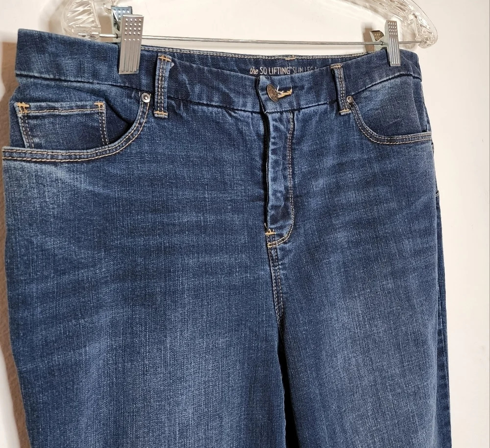 Chico's so lifting slim leg highrise jeans size 12 short 12P - Picture 10 of 16